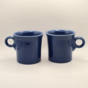 2x HLC Fiestaware Peacock Blue Ring Handled Mug Coffee Cup